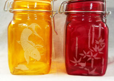 etched jars